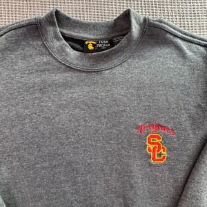 VTG Team Trojan USC Sweatshirt Gray Mens Small University‎ Southern California